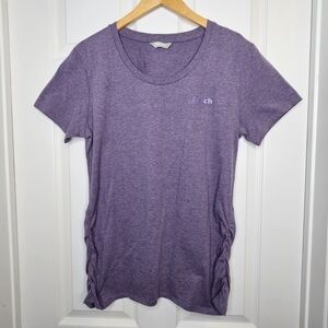 Bench Ruched Tee T-Shirt Short Sleeve Cotton Purple Women's Size XL NWOT